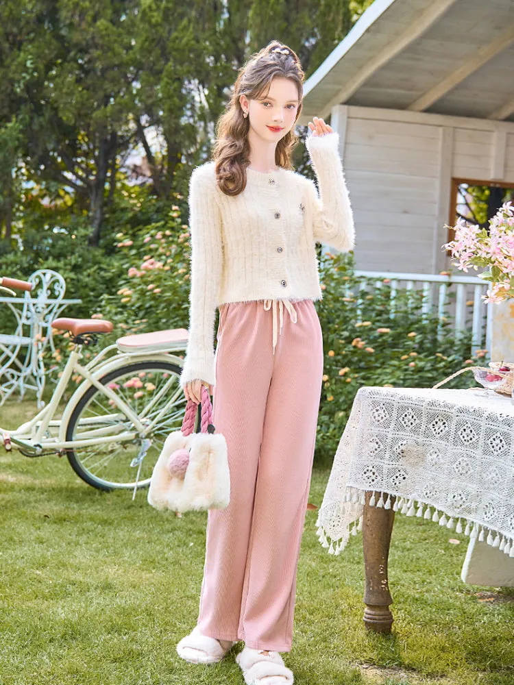 Rose Soft Ribbed Pants