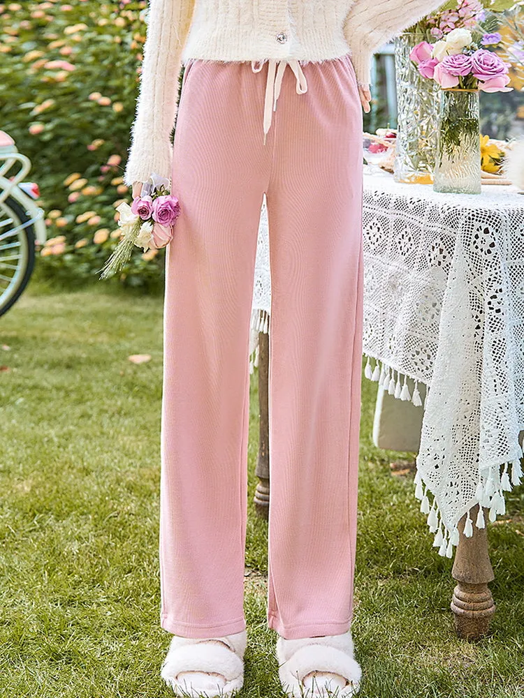 Rose Soft Ribbed Pants