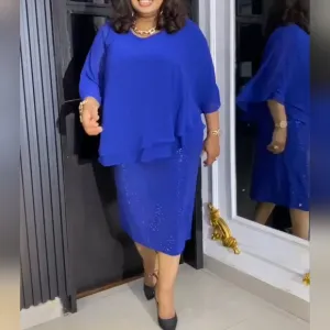 ROYAL BLUE SHIMMER MIDI DRESS