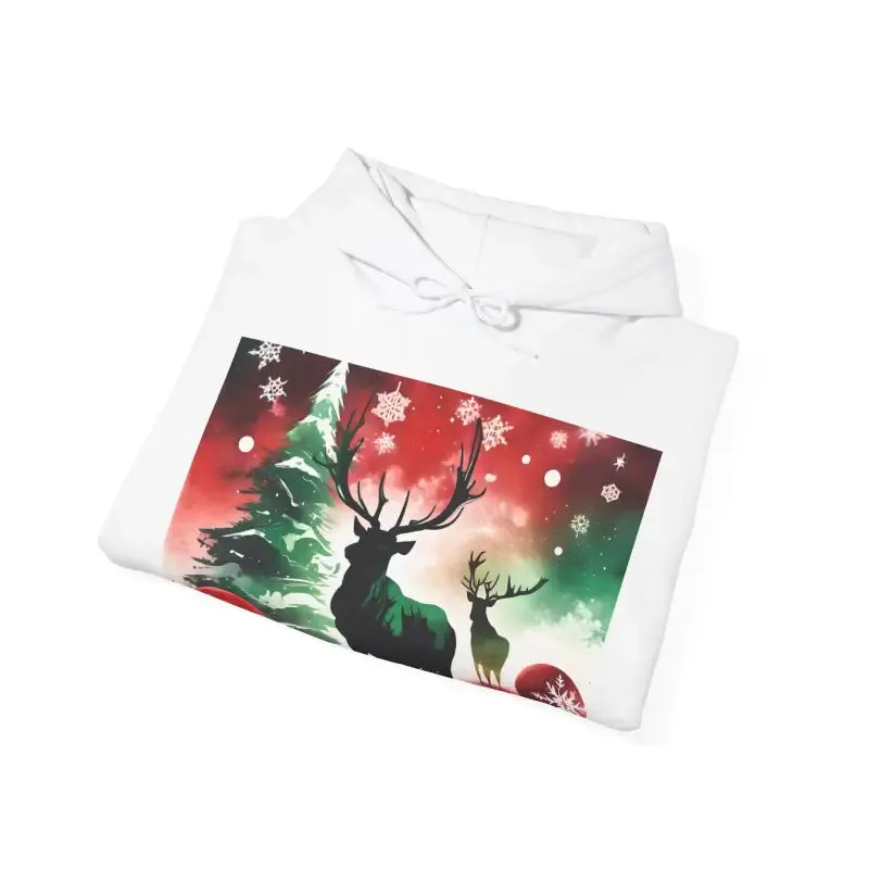 Rudolf Reindeer with Christmas Tree Hooded Sweatshirt