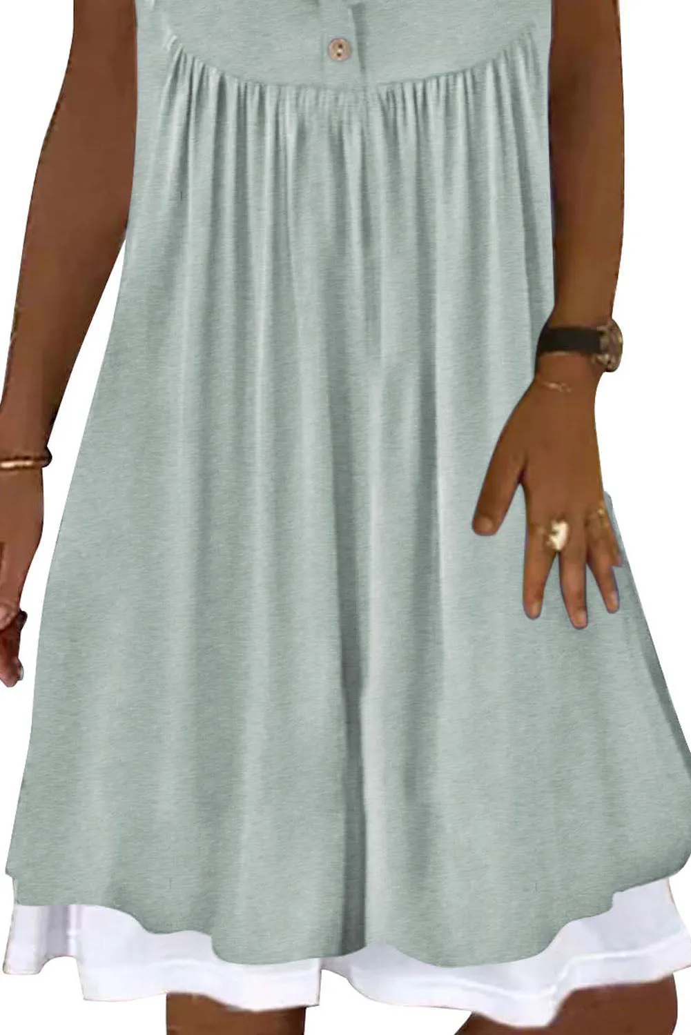 Ruffled Fake Two-piece Sleeveless Mini Dress