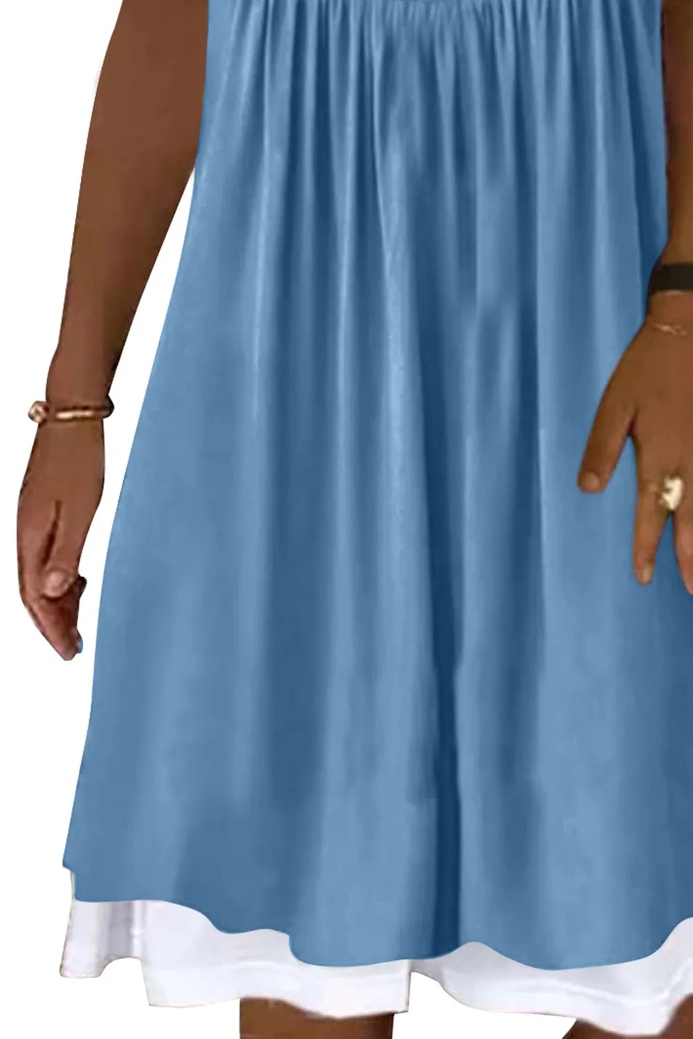 Ruffled Fake Two-piece Sleeveless Mini Dress