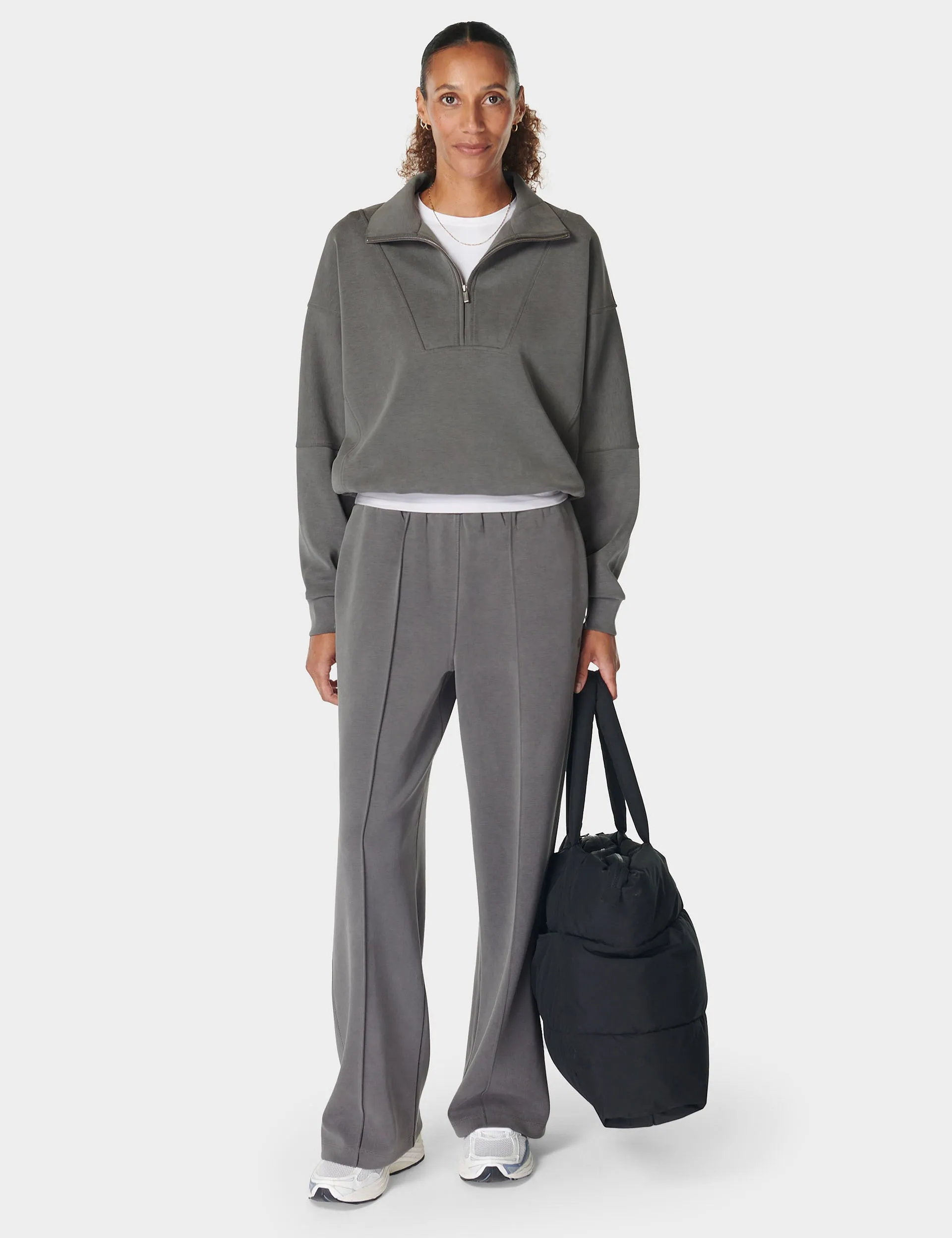 Sand Wash Funnel Neck Half Zip - Charcoal Grey
