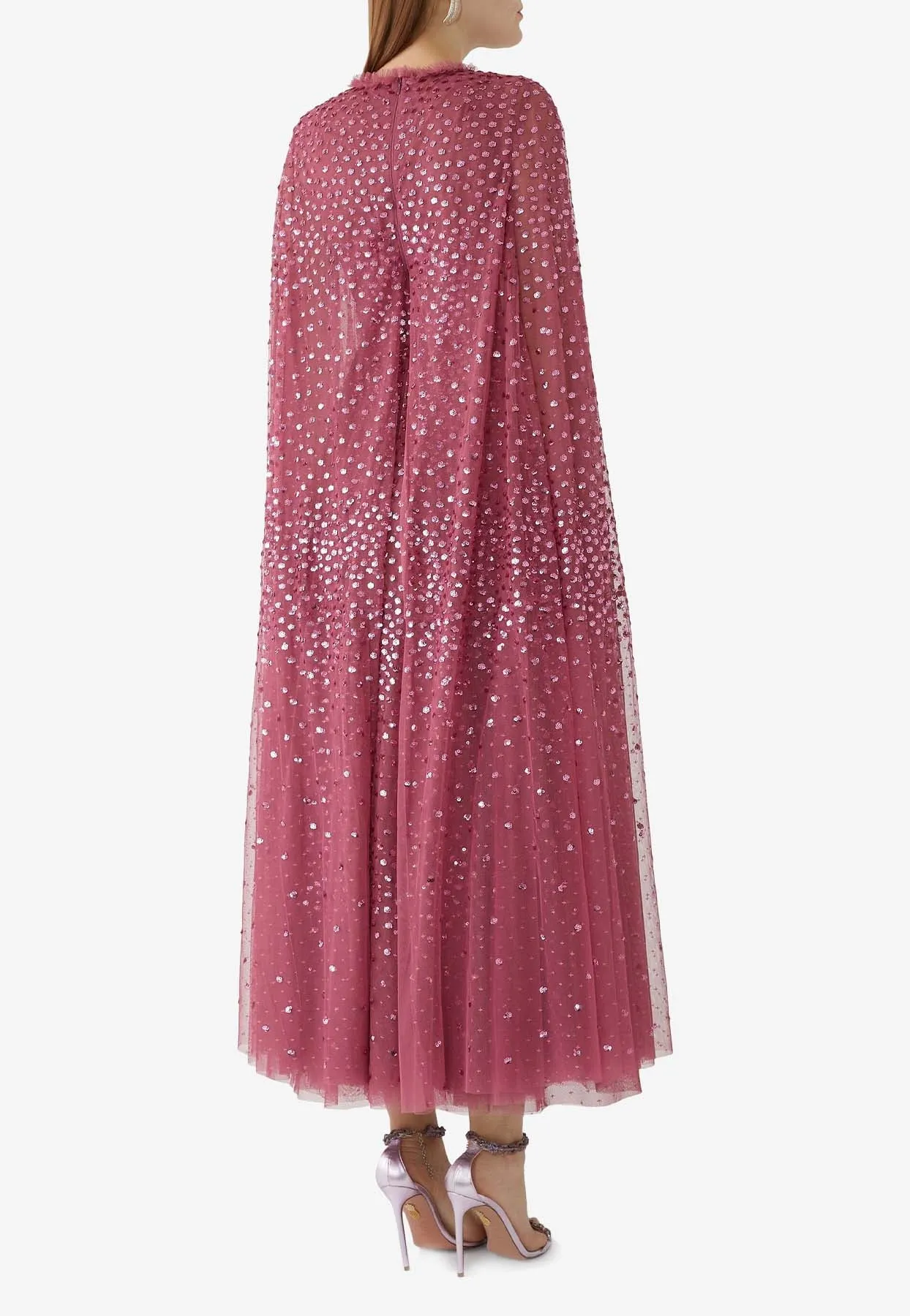 Scatter Dot Cape Maxi Dress