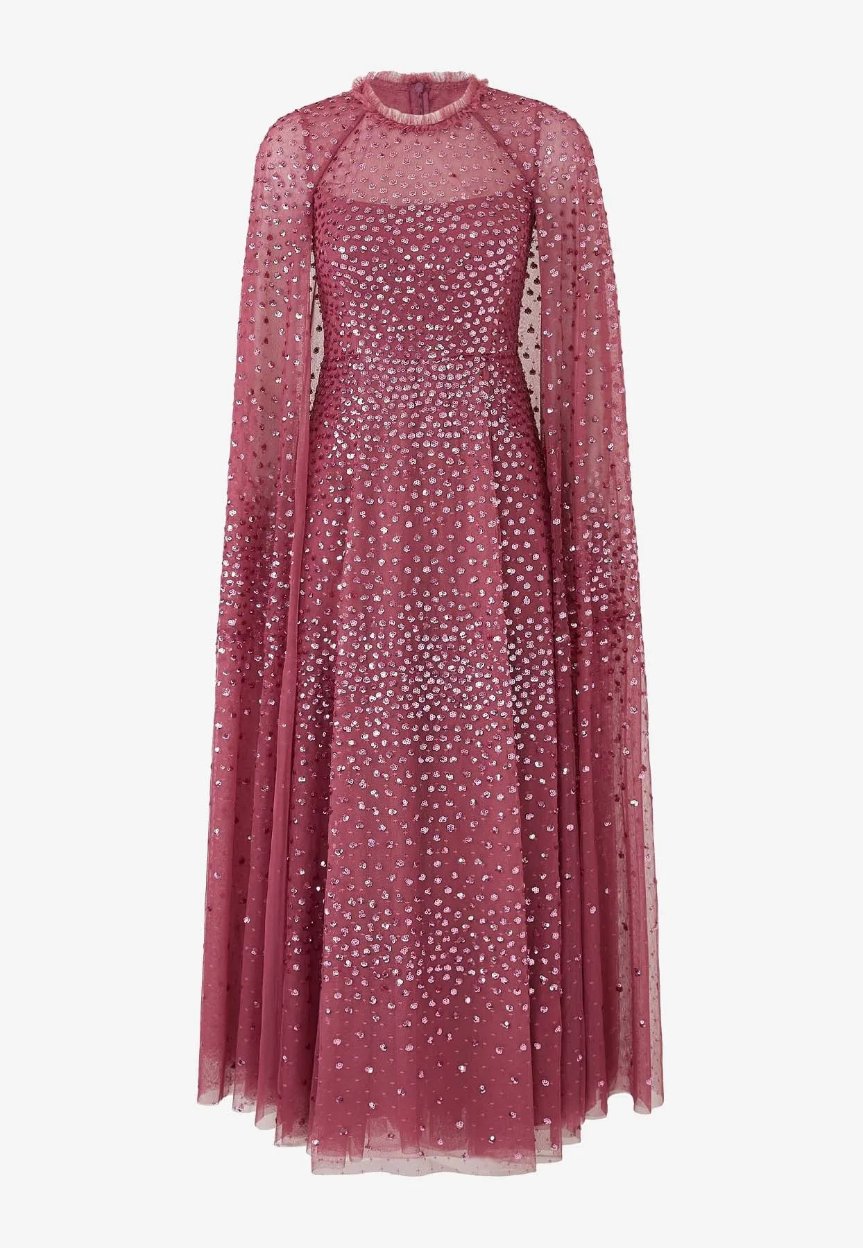 Scatter Dot Cape Maxi Dress