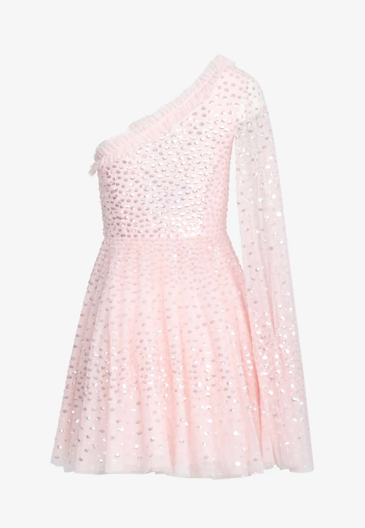 Scatter Dot One-Shoulder Mini Dress