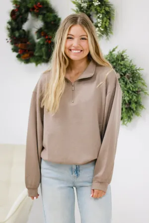Scuba Half-Zip Sweatshirt Doorbuster in Cocoa