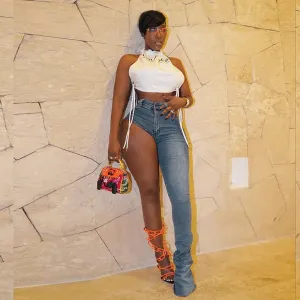 Sexy One Leg Asymmetrical Jeans