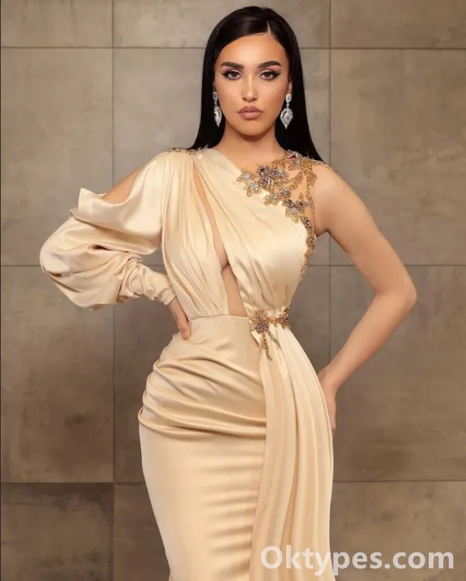 Sexy One-Shoulder Charmeuse Mermaid Prom Dress with Beadings,PDS0322