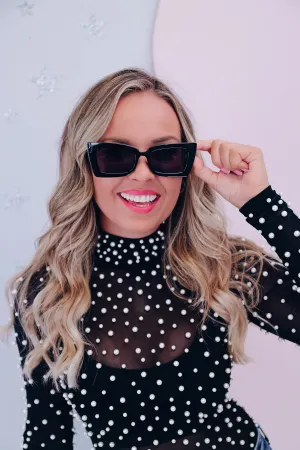 Sharp Retro Sunglasses - Black