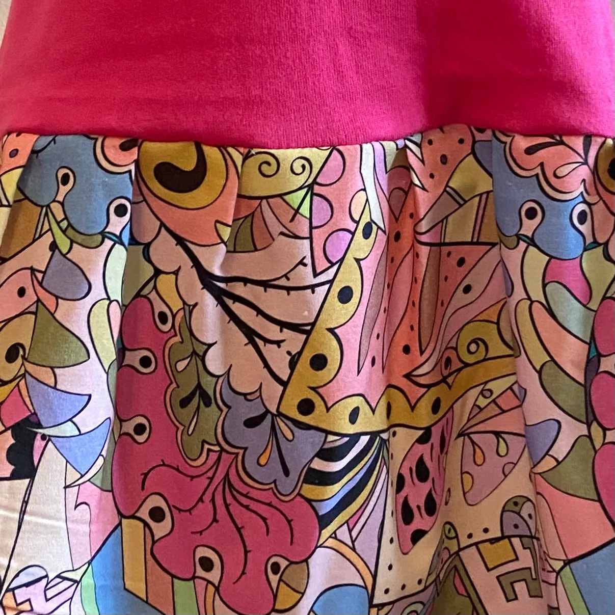 Short Sleeve Winnie Dress - PINK WITH RETRO FLORAL