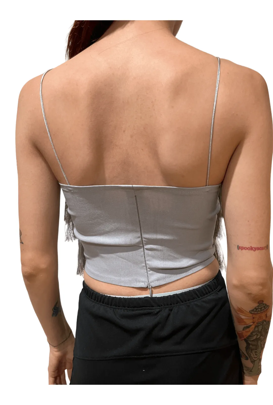 Silver Layered Fringe Bralette