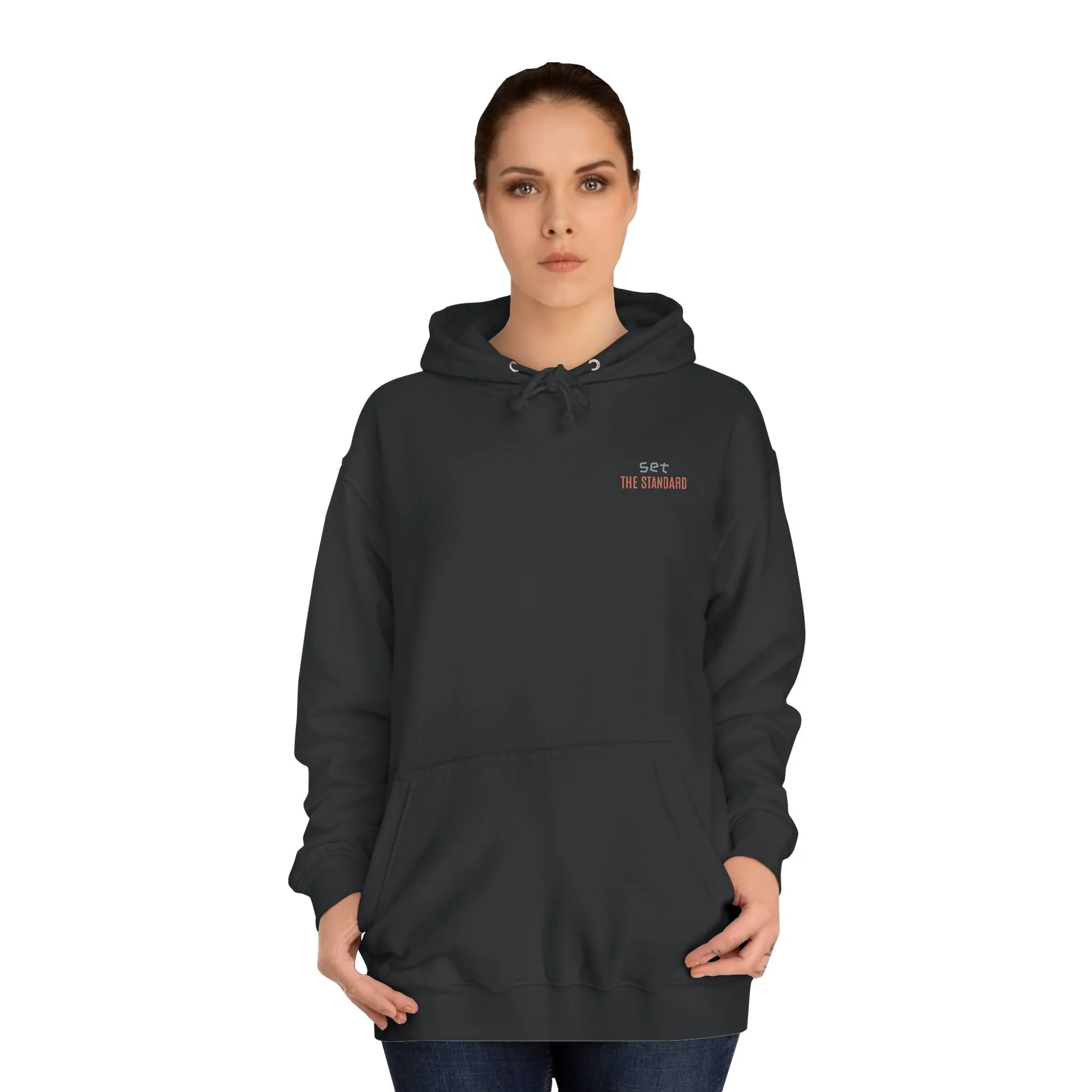 SNRG Unisex Hoodie - Set the Standard, Sweatshirt, Hooded Jacket, Casual Pullover, Trendy Apparel, Outerwear, Hoodie