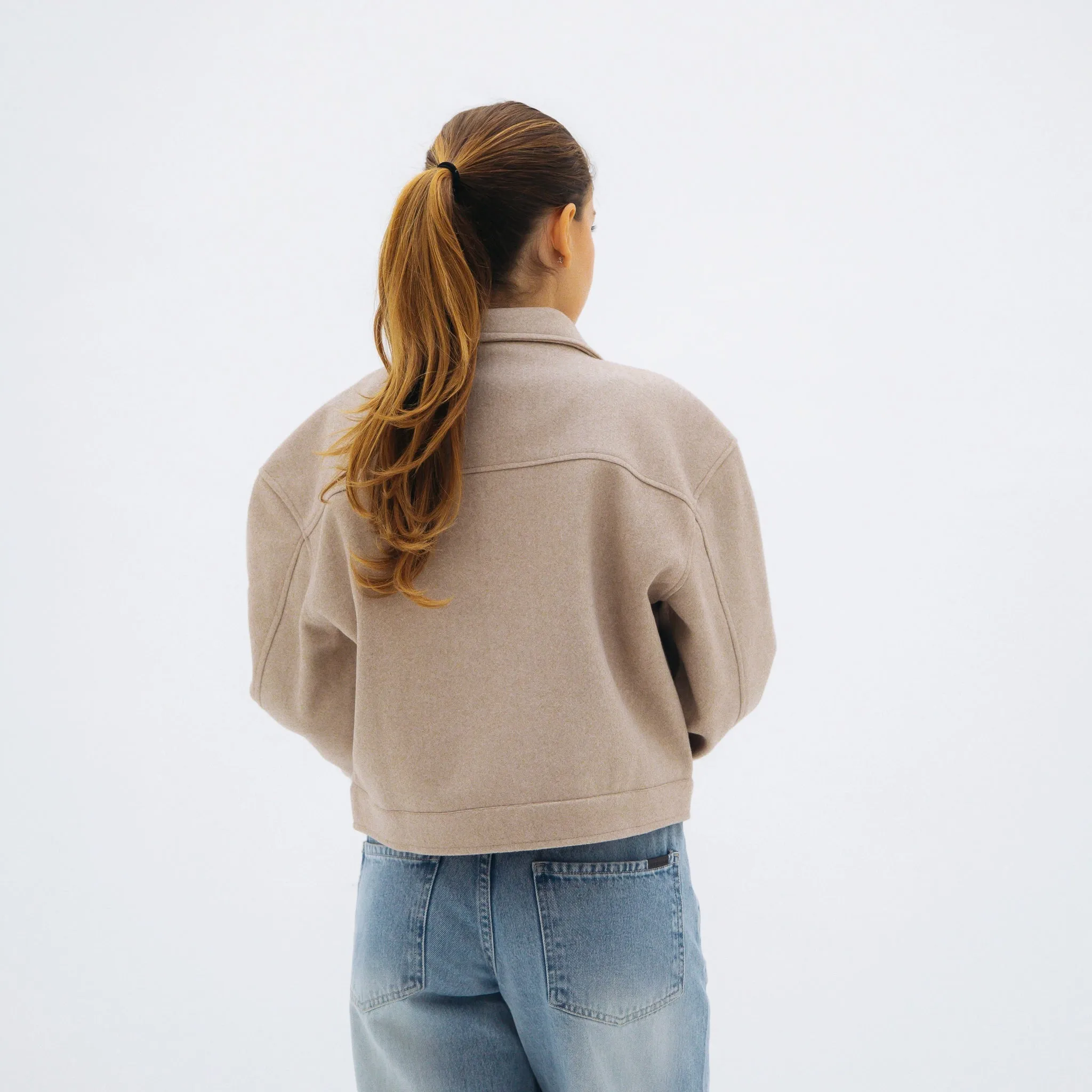 Soft cropped jacket - Beige