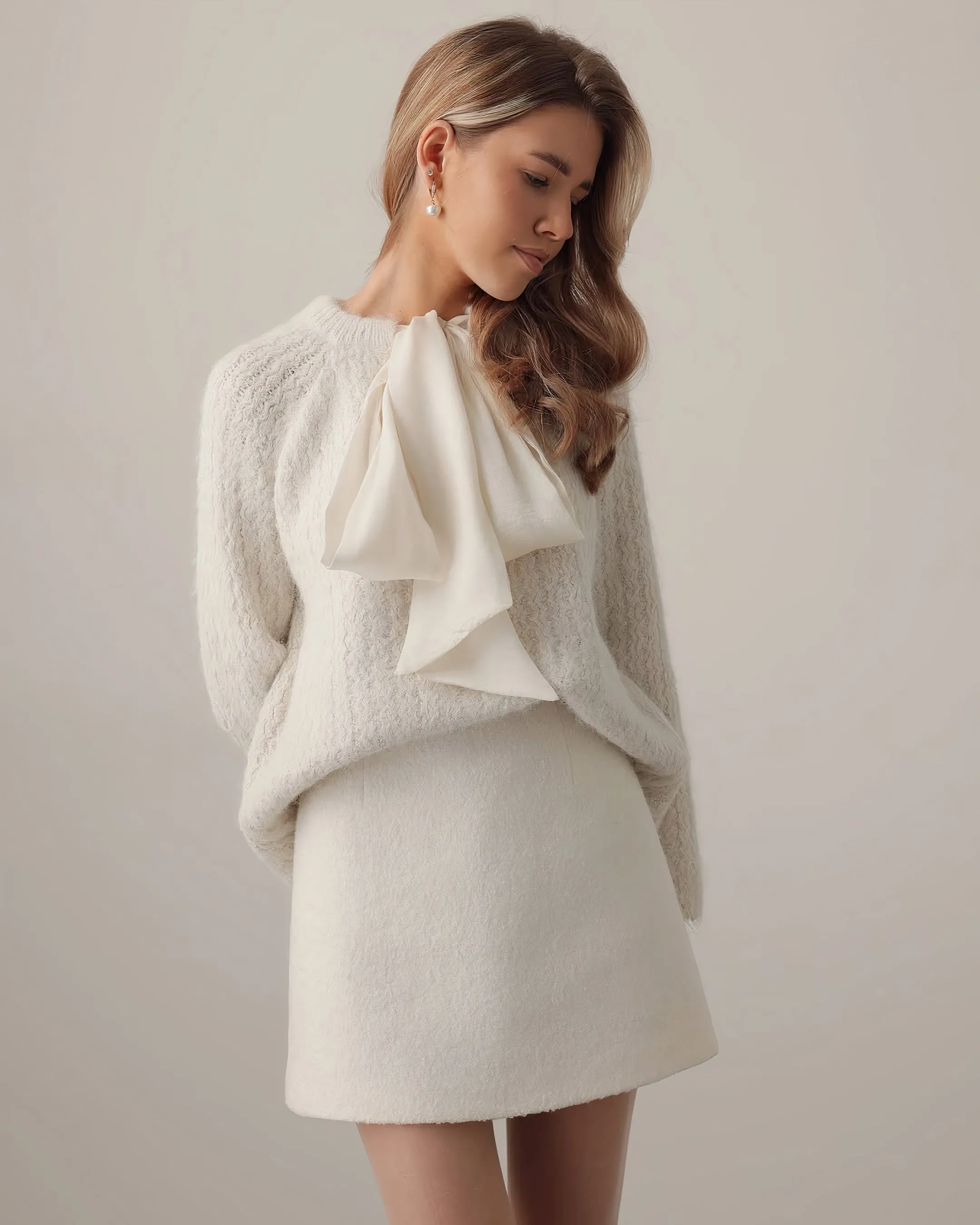 Soft Elegance Bow-Detail Sweater