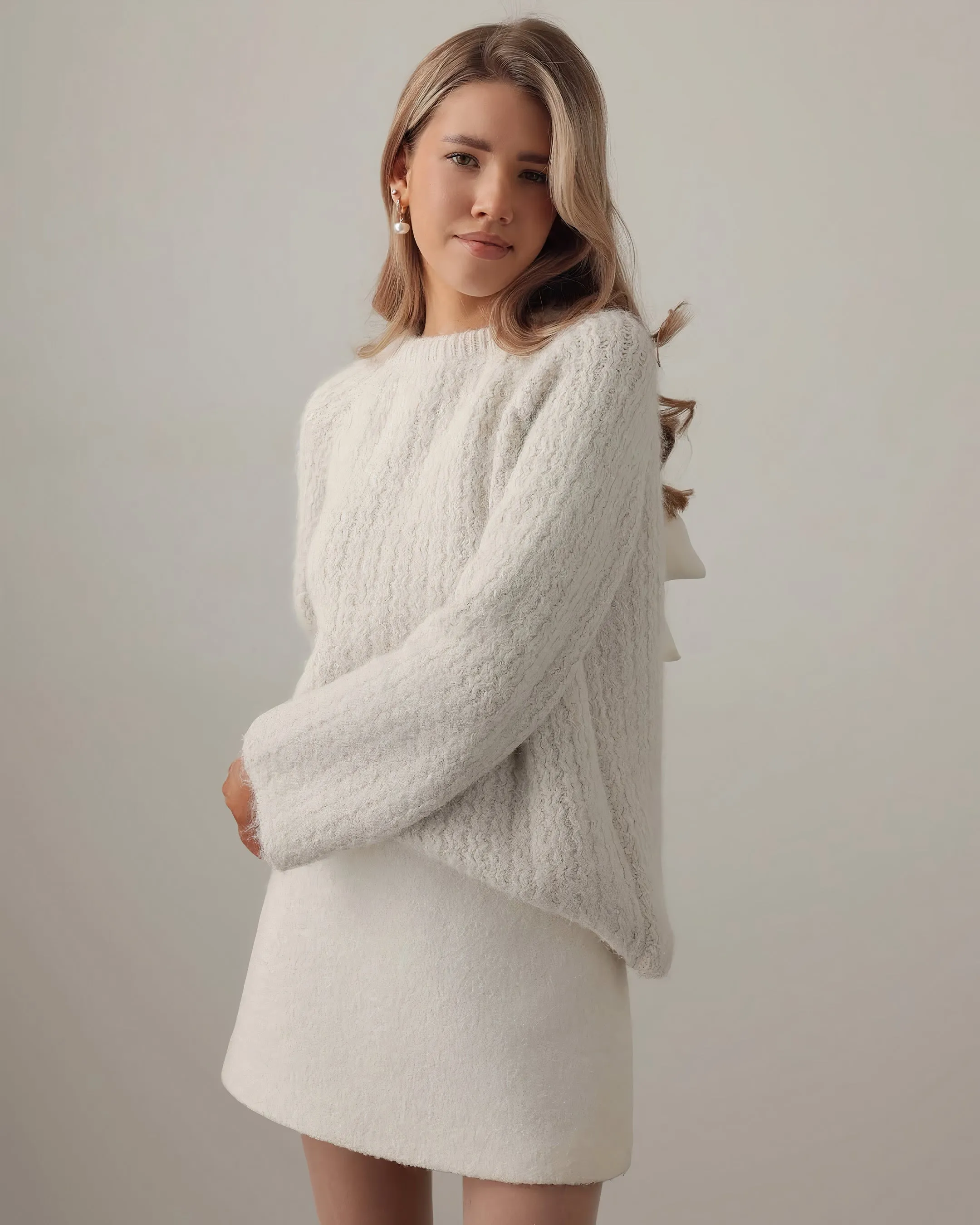 Soft Elegance Bow-Detail Sweater