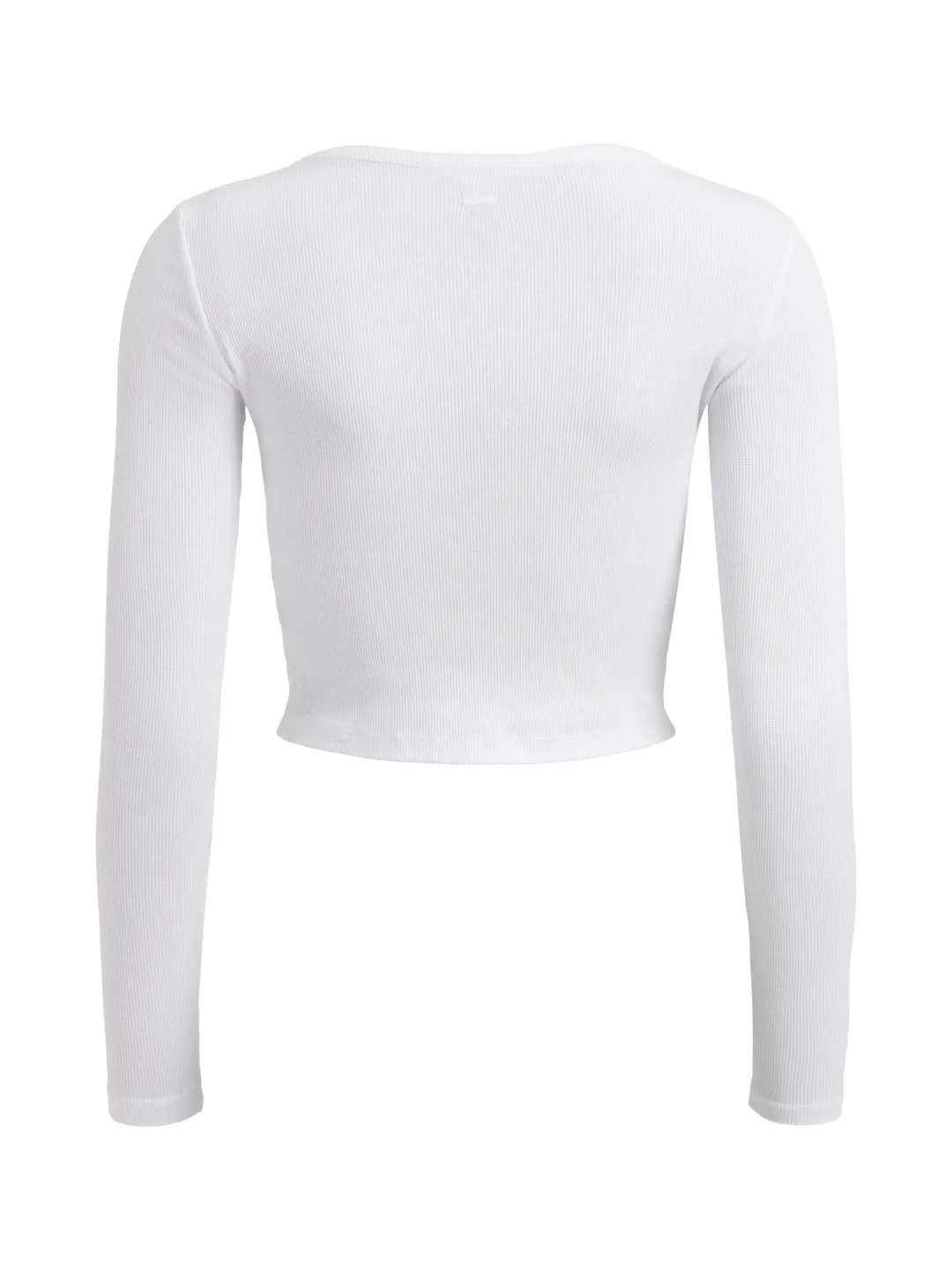 Soft rib crop tee Key - white