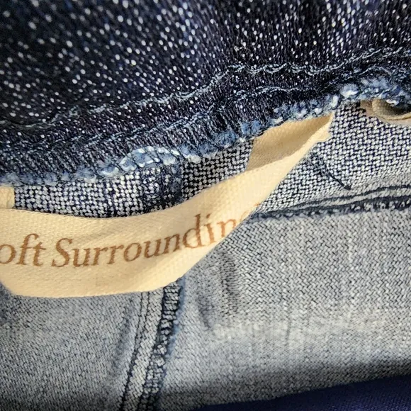 Soft Surroundings Jeans Womens TM 10T-12T Stretch Dark Blue Denim Jeggings NWT