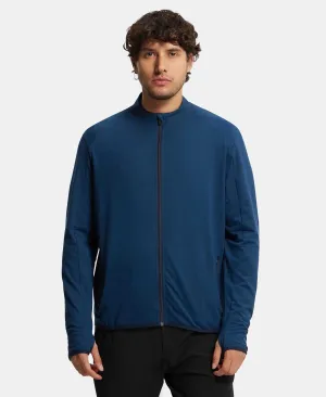Soft Touch Microfiber Elastane Stretch Jacket with Thumbhole Styling - Moon Light Ocean
