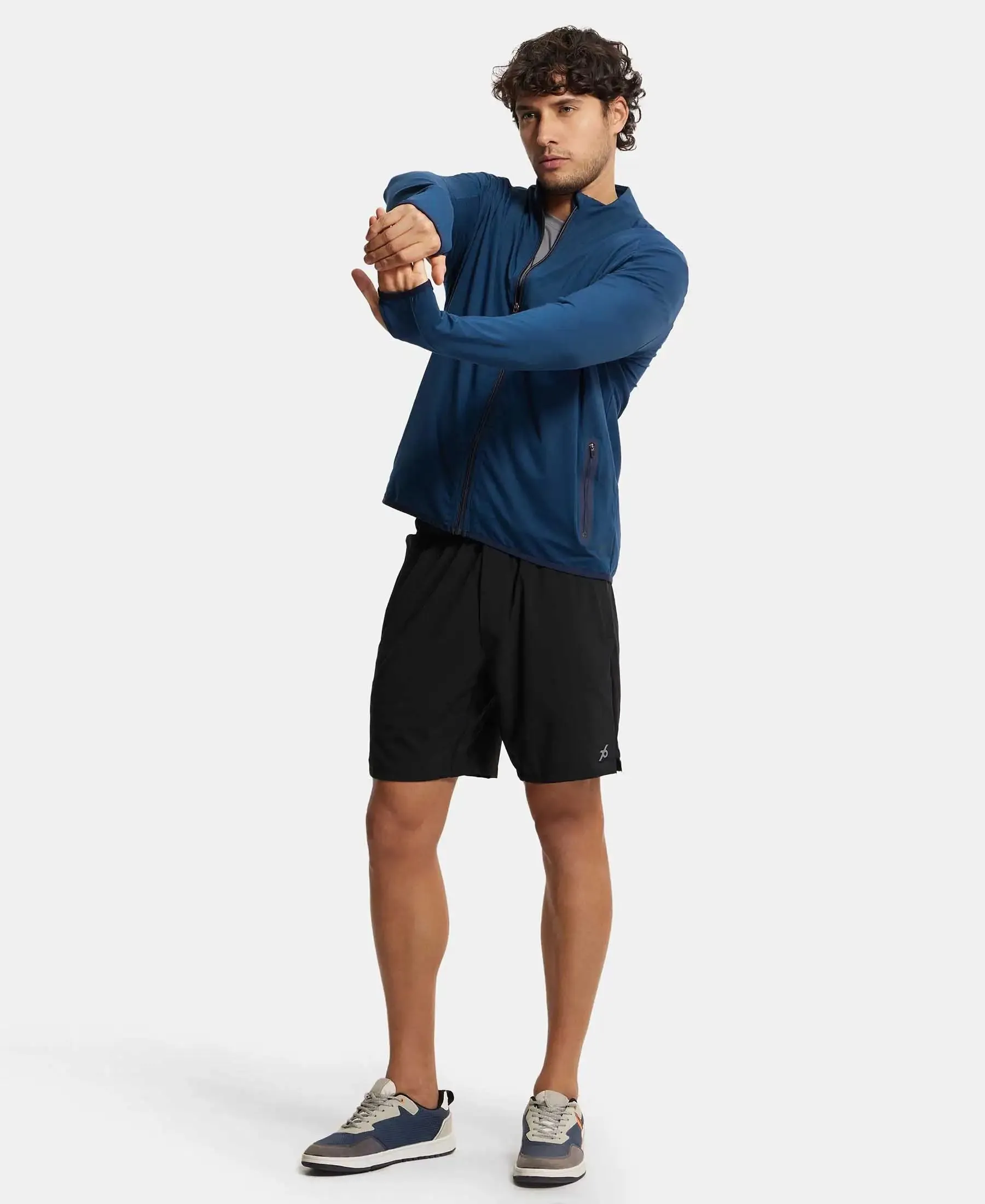 Soft Touch Microfiber Elastane Stretch Jacket with Thumbhole Styling - Moon Light Ocean