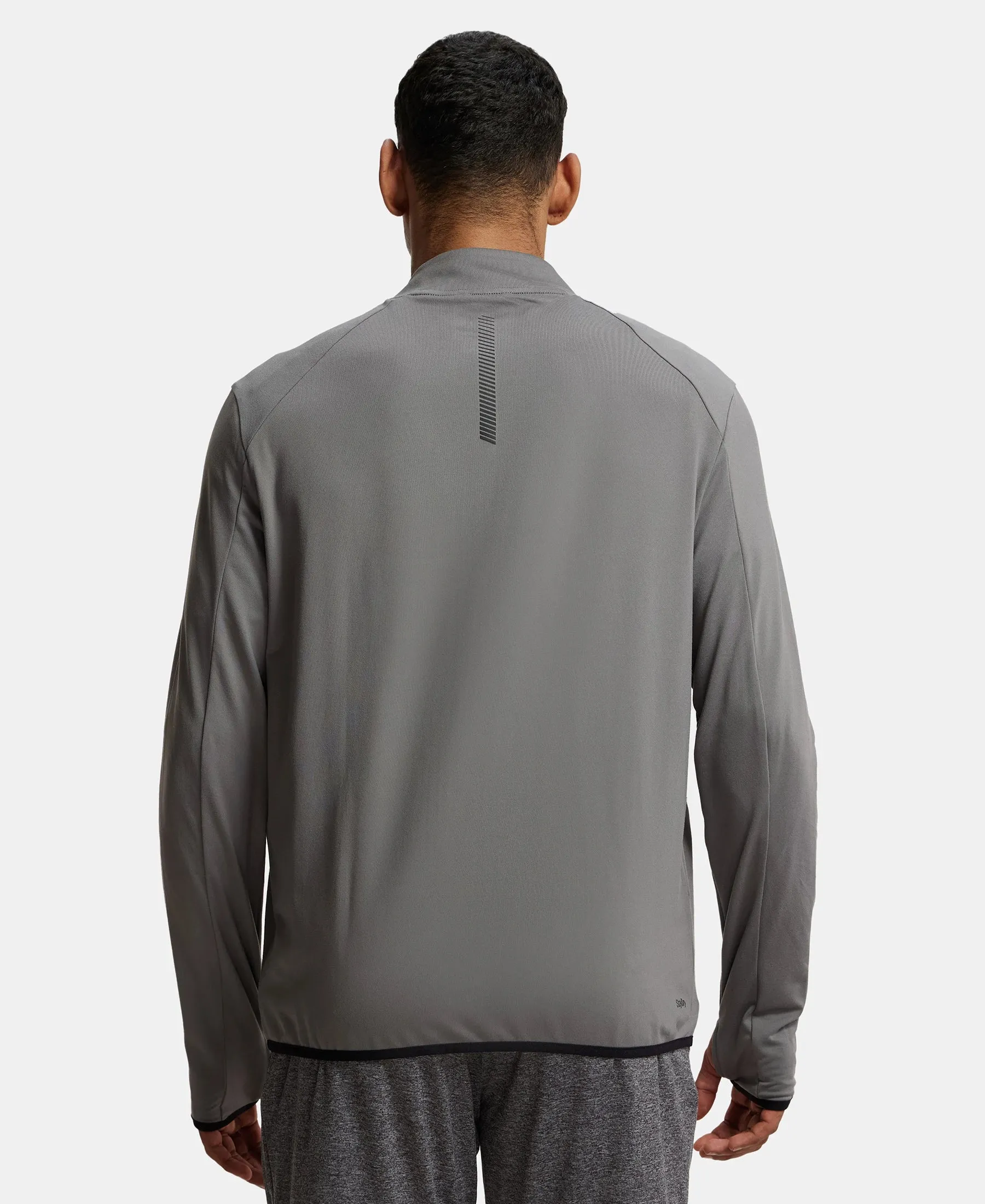 Soft Touch Microfiber Elastane Stretch Jacket with Thumbhole Styling - Quiet Shade