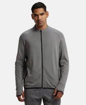 Soft Touch Microfiber Elastane Stretch Jacket with Thumbhole Styling - Quiet Shade