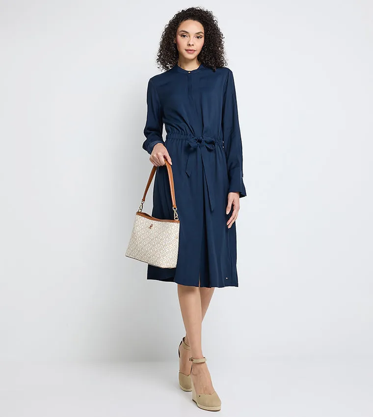 Soft Vis Colarless Shirt Dress