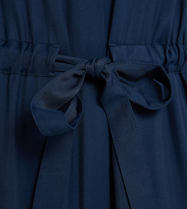 Soft Vis Colarless Shirt Dress