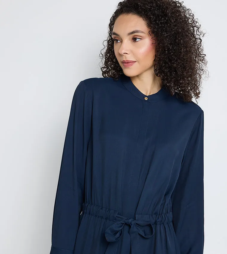 Soft Vis Colarless Shirt Dress