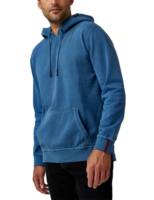 Solid Garment Wash Hoodie in Denim Blue