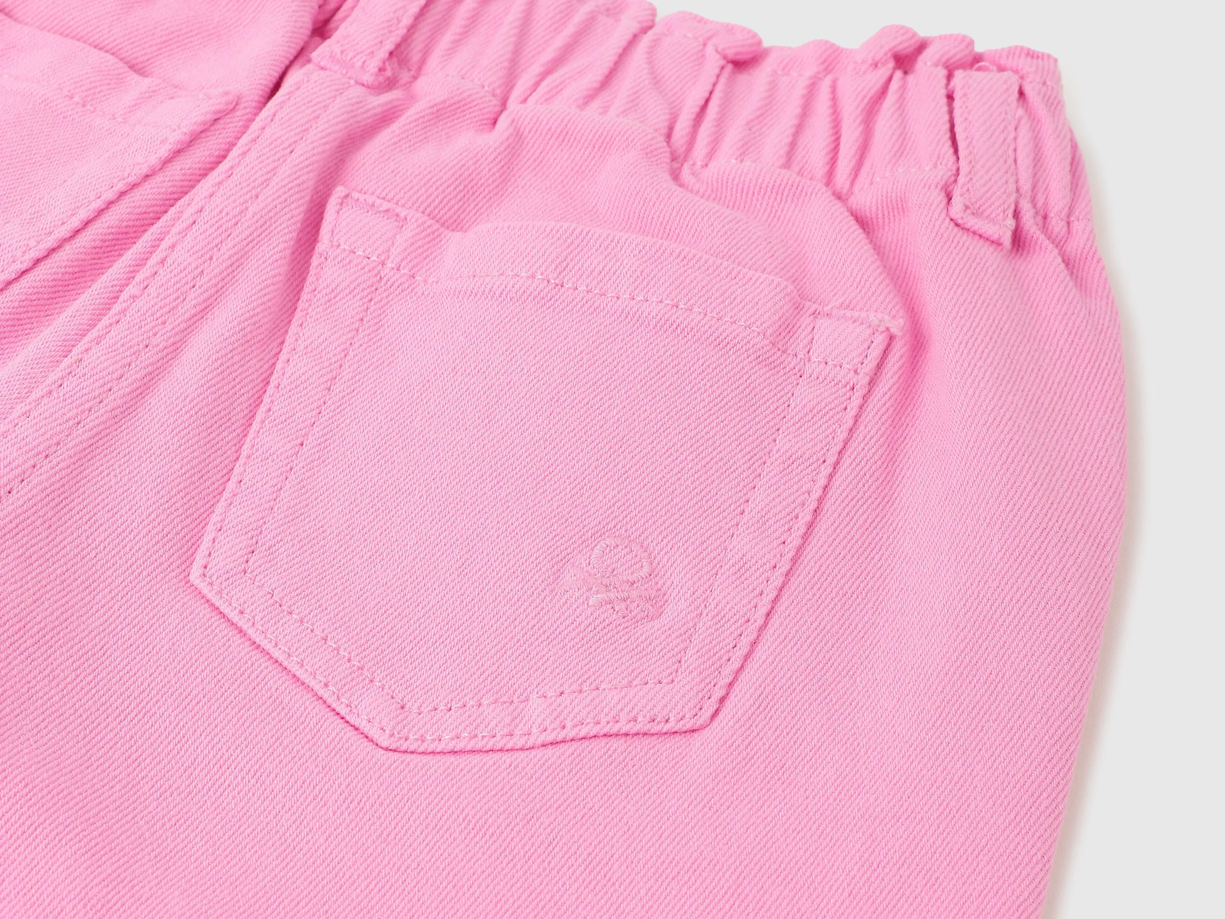 Solid Paperbag Fit Jeans
