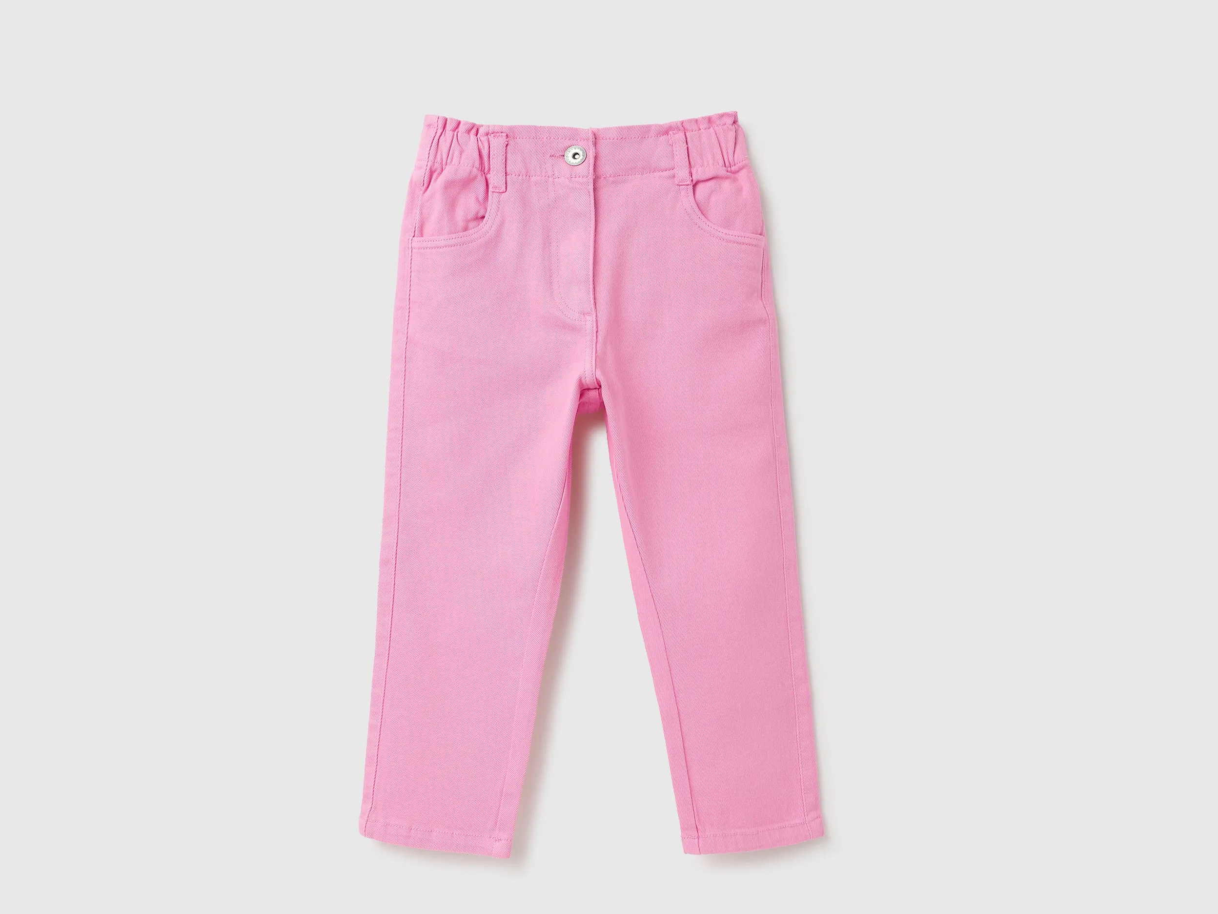 Solid Paperbag Fit Jeans