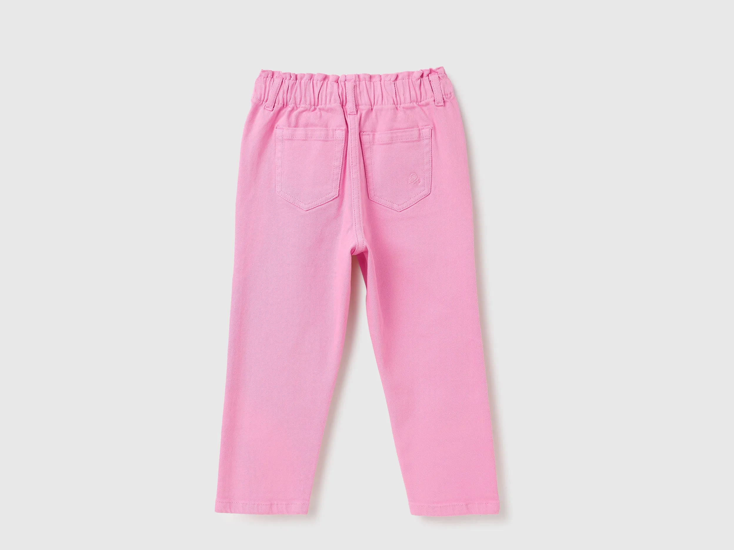 Solid Paperbag Fit Jeans