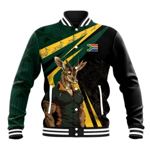 South Africa Bokke Personalised Baseball Jacket Mascot Dynamic LT7