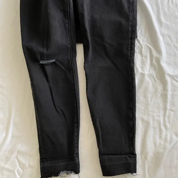Spanx Black Vintage Distressed Skinny High Rise Jeans