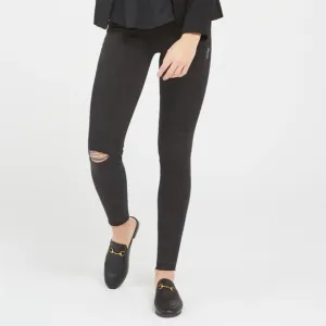 Spanx Black Vintage Distressed Skinny High Rise Jeans