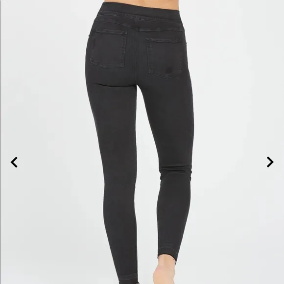 Spanx Black Vintage Distressed Skinny High Rise Jeans