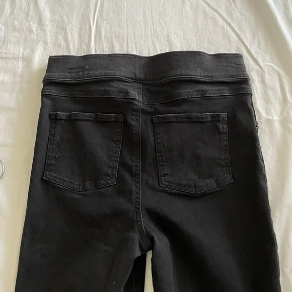 Spanx Black Vintage Distressed Skinny High Rise Jeans