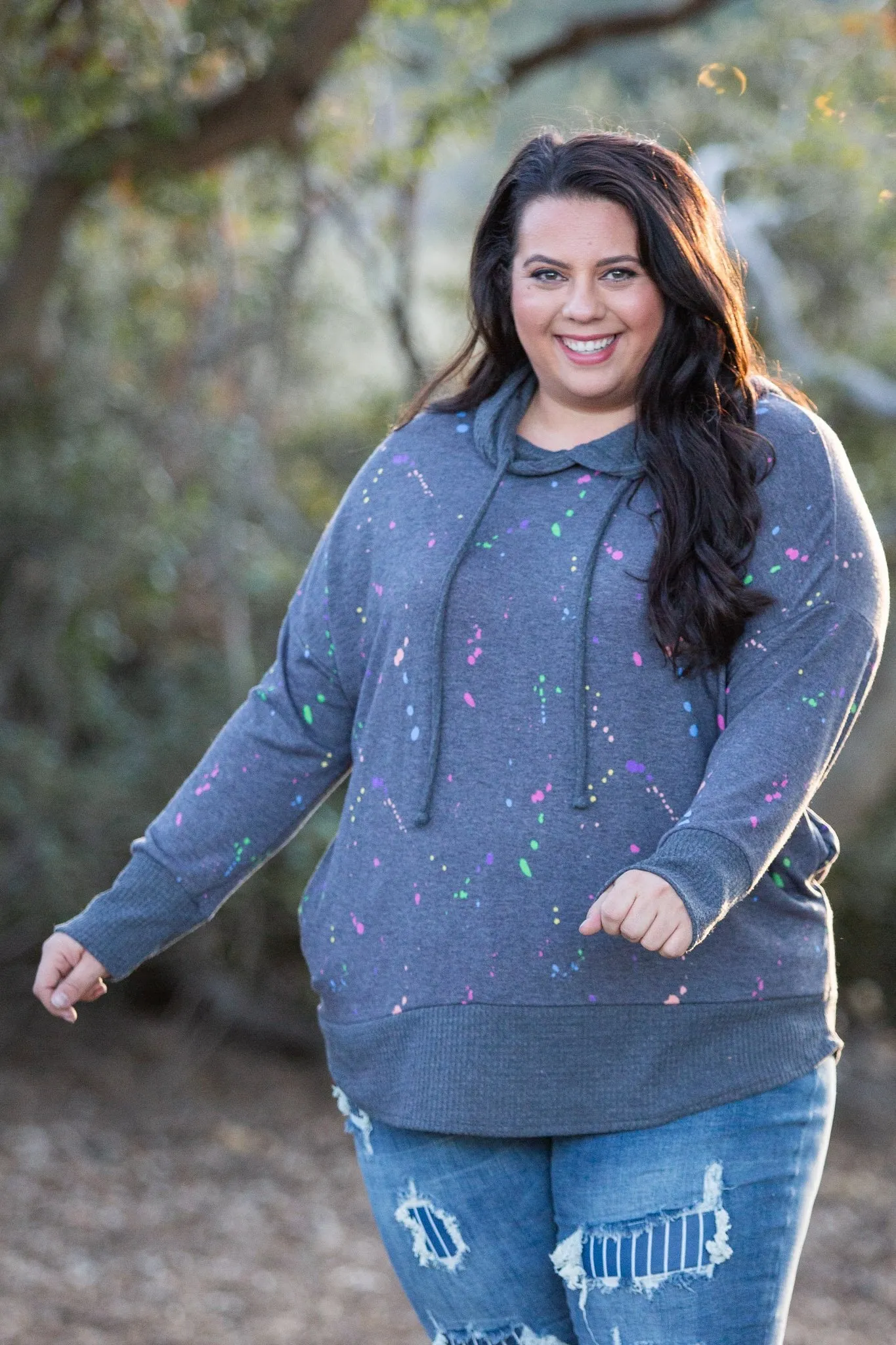 Splattered in Love Knit Sweater Hoodie
