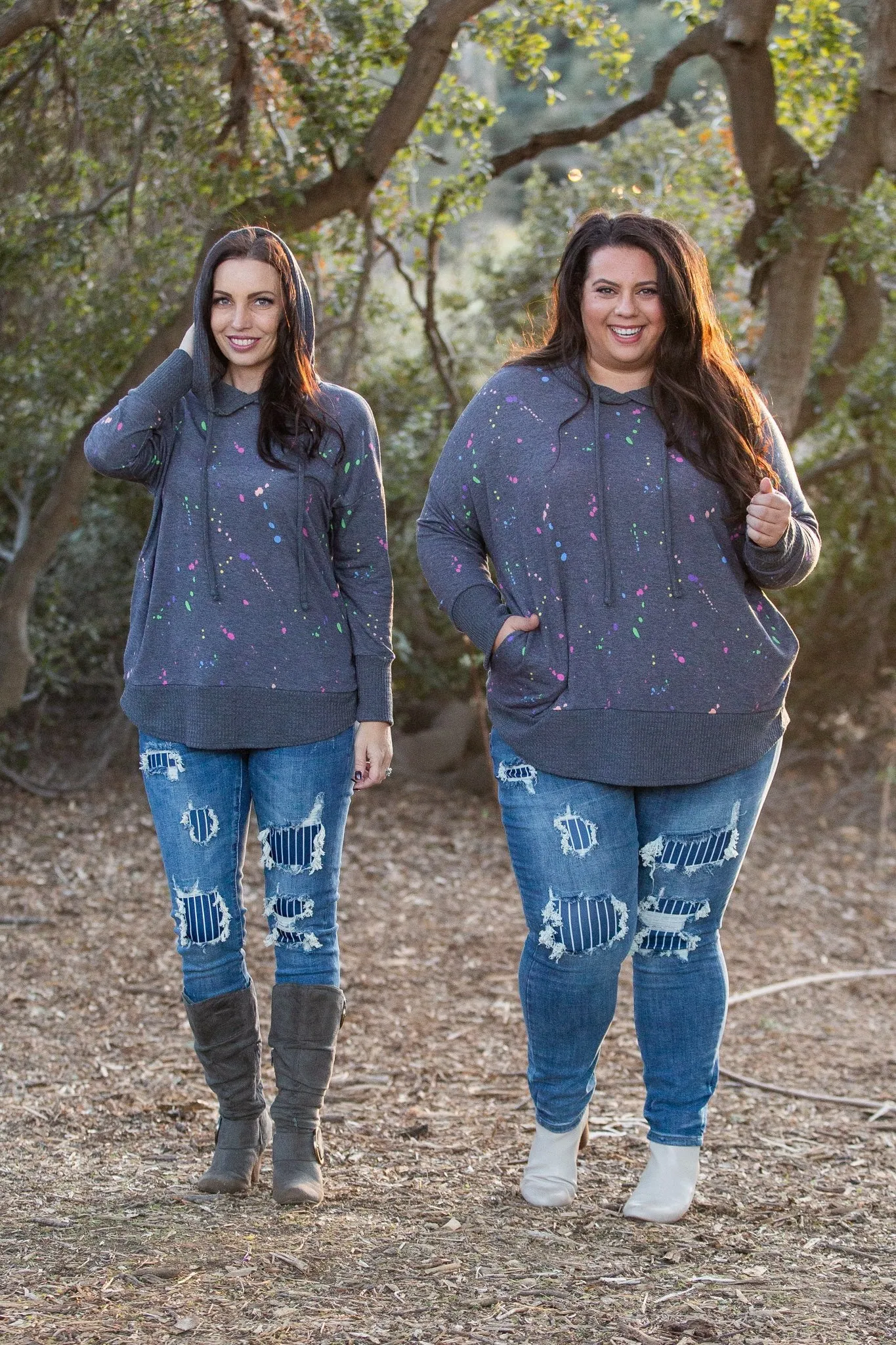 Splattered in Love Knit Sweater Hoodie