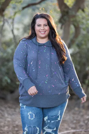 Splattered in Love Knit Sweater Hoodie