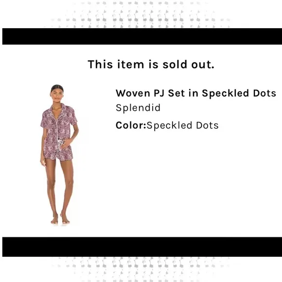 SPLENDID | S | Woven Drawstring Mini Shorts &amp; Top PJ Set in Speckled Dots Maroon