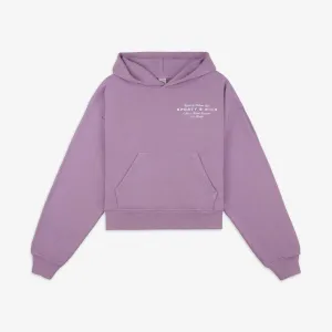SPORTY & RICH | HEALTH INITIATIVE CROPPED HOODIE { SOFT LAVENDER/WHITE