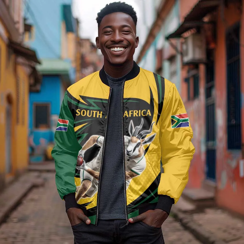 Springbok South Africa Cricket Custom Bomber Jacket Unique Pattern LT9