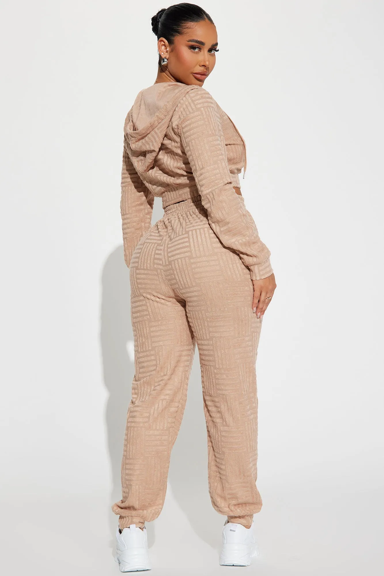 Stay Focused French Terry Jogger Set - Taupe