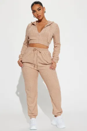 Stay Focused French Terry Jogger Set - Taupe