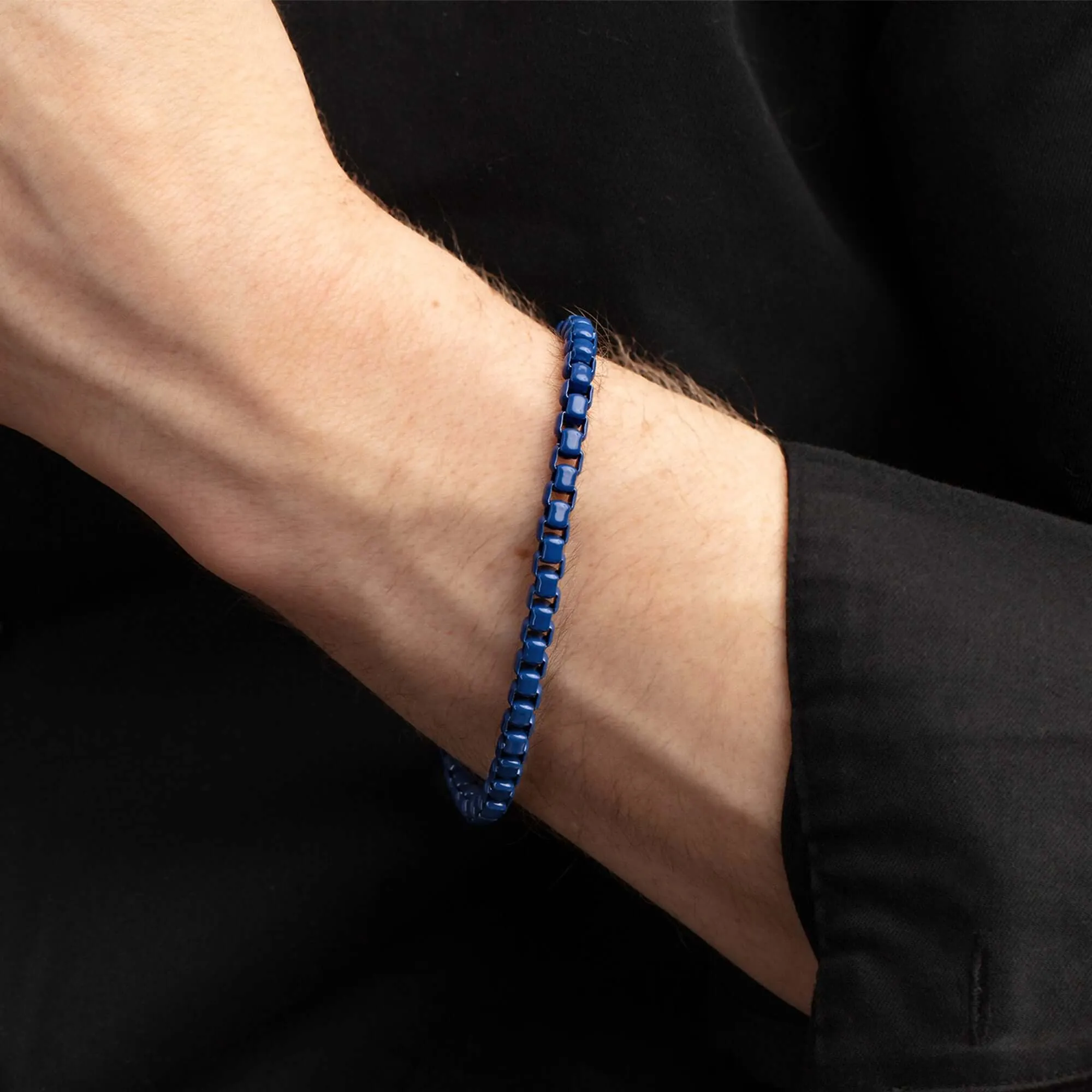 Sterling Silver Men's Box Link Bracelet