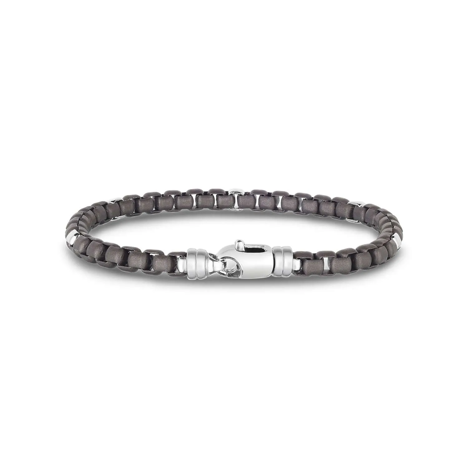 Sterling Silver Men's Box Link Bracelet
