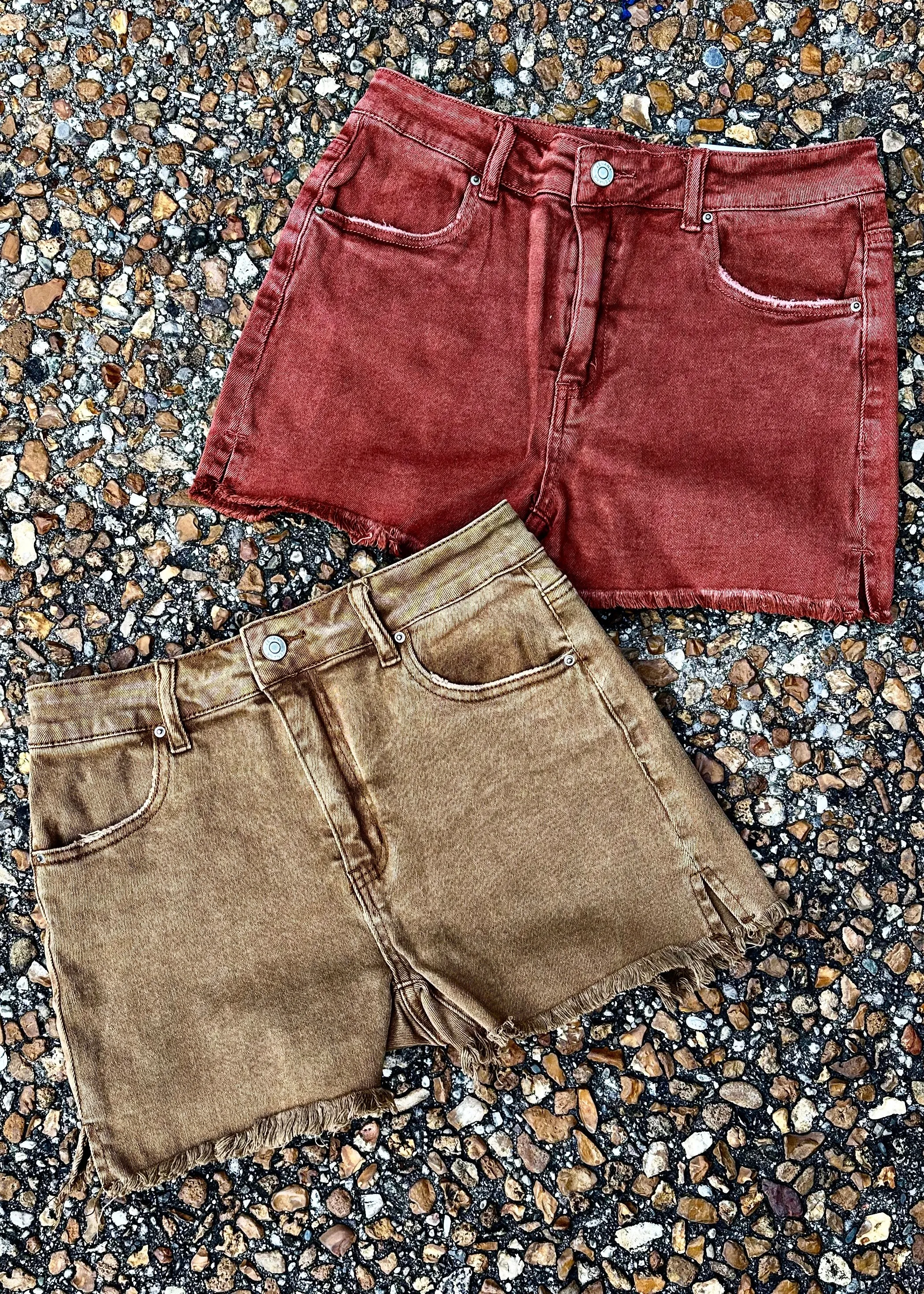 Stonewash Frayed Shorts