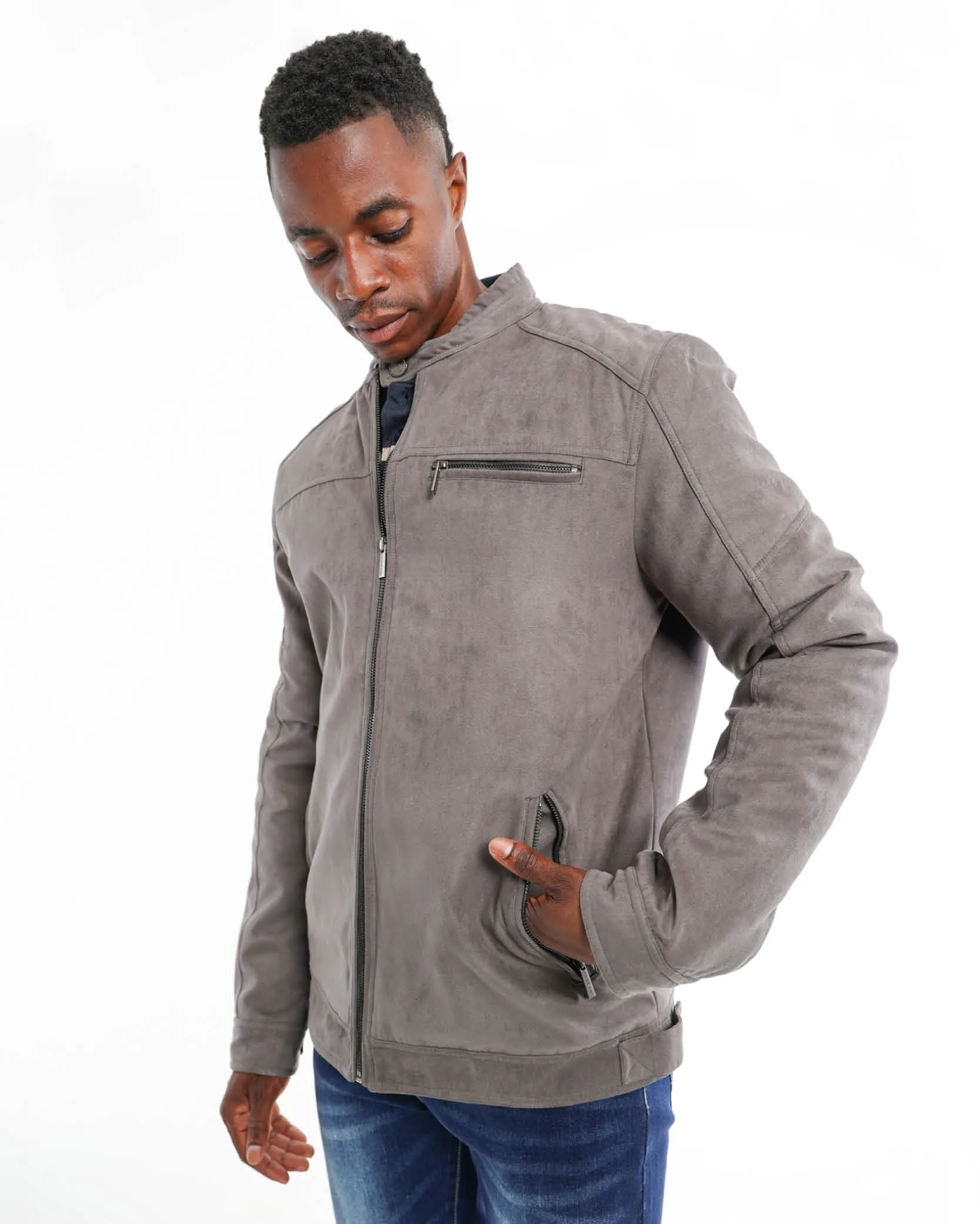Suede Biker Jacket